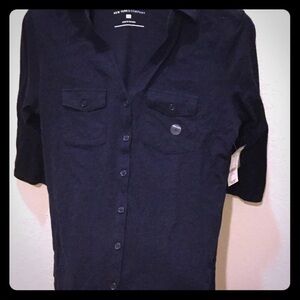 NY‎ & Company Navy Blue 3/4 sleeve shirt NEW